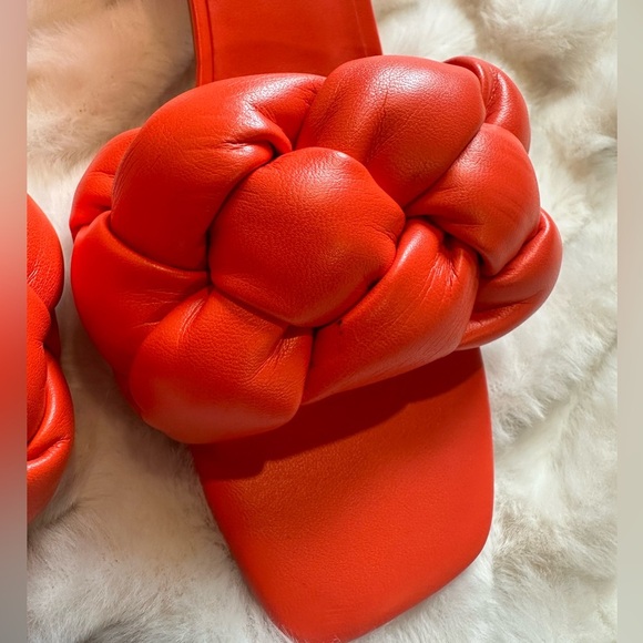 Nine West Orange Block Heel Braided Sandals - Picture 7 of 9